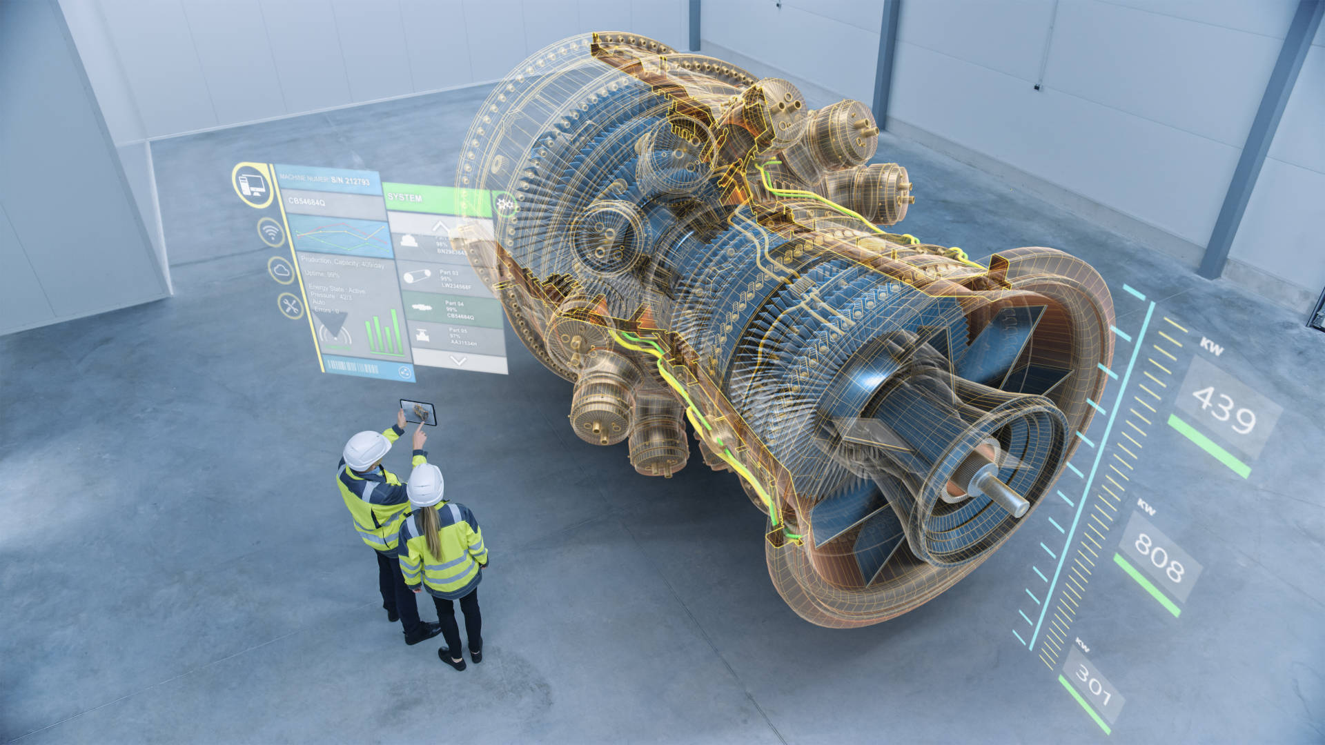 experience the internals of an aircraft engine using augmented reality